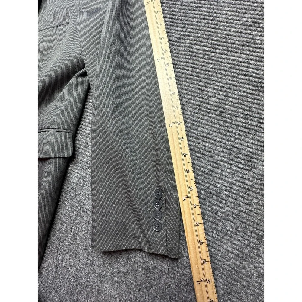 JF J Ferrar Suit Jacket Mens 40R Gray‎ Modern Fit Pinstripe Blazer Two Button